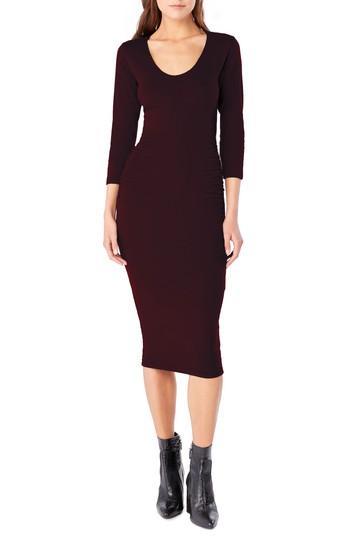 Petite Women's Michael Stars Ruched Midi Dress P - Brown