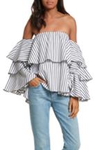 Women's Caroline Constas Carmen Ruffle Off The Shoulder Top - White
