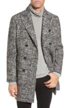 Men's Eleventy Houndstooth Wool Blend Peacoat R Eu - Grey