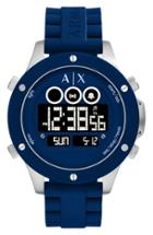 Men's Ax Armani Exchange Digital Silicone Strap Watch, 48mm