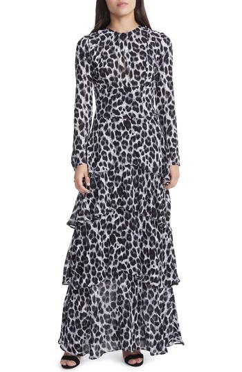 Women's Afrm Amabella Tiered Maxi Dress - Grey