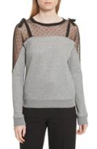 Women's Red Valentino Point D'esprit Sweatshirt - Grey