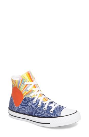 Women's Converse X Mara Hoffman All Star Embroidered High Top Sneaker .5 M - Blue