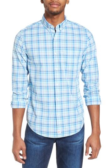 Men's Vineyard Vines Murray Pine Island Slim Fit Plaid Sport Shirt - Blue