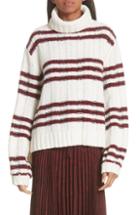 Women's A.l.c. Zaira Stripe Turtleneck Sweater - White
