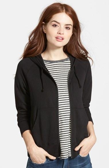 Women's James Perse Classic Zip Hoodie - Black
