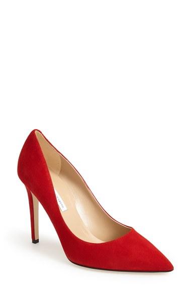 Women's Diane Von Furstenberg 'bethany' Pump Vibrant Red Suede