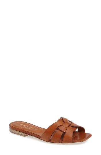 Women's Saint Laurent Tribute Slide Sandal Us / 35eu - Brown