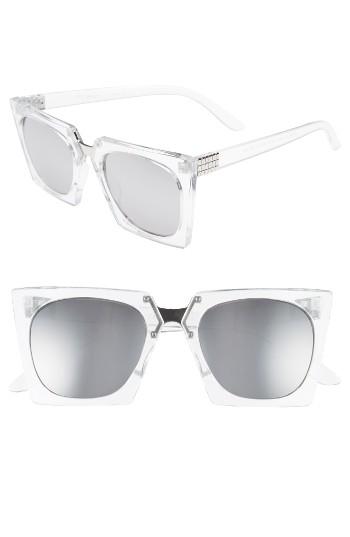 Women's A.j. Morgan Cropduster 52mm Sunglasses - Crystal/ Mirror