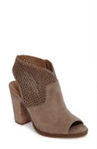 Women's Lucky Brand Lizara Perforated Block Heel Sandal M - Grey