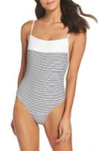 Women's Striped & Solid Chelsea One-piece Swimsuit - Ivory