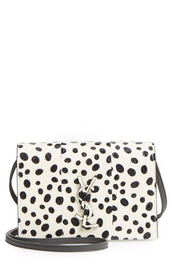 Saint Laurent Toy Kate Painted Genuine Snakeskin Shoulder Bag - White