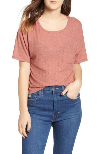 Women's Pst By Project Social T Variegated Rib Knit Tee - Red