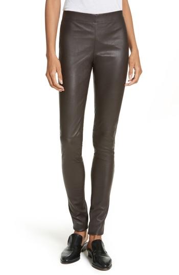 Women's Joseph Stretch Leather Leggings Us / 36 Fr - Brown
