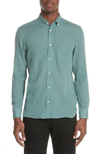 Men's Burberry Check Sport Shirt - Green