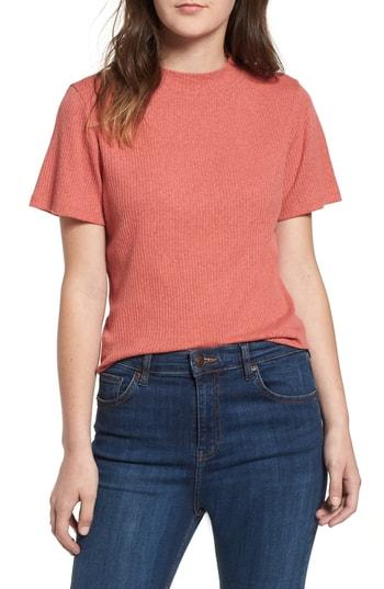 Women's Bp. Mock Neck Slouch Tee - Pink