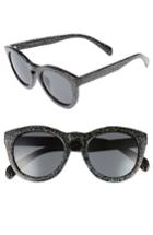 Women's Glance Eyewear 50mm Glitter Round Sunglasses - Black