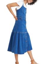 Women's Madewell Bayview Tiered Denim Midi Dress - Blue
