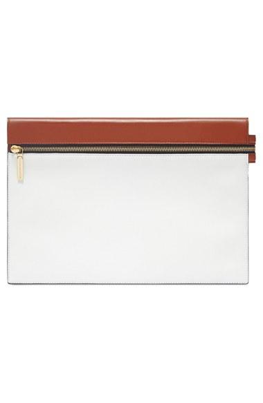 Victoria Beckham Large Zip Leather Pouch -