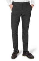 Men's Topman Skinny Fit Stripe Cotton Suit Pants X 32 - Black