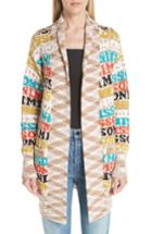 Women's Missoni Logo Knit Wool Blend Cardigan Us / 36 It - Red