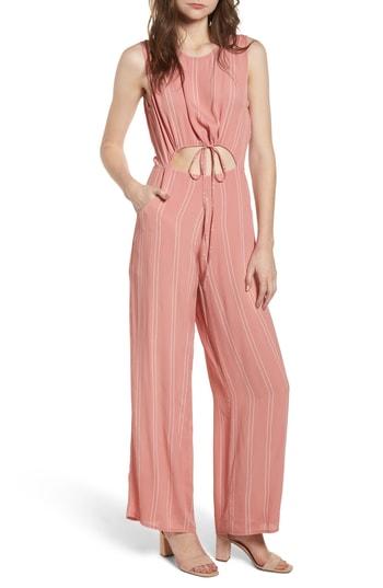 Women's Leith Keyhole Tie Jumpsuit - Coral