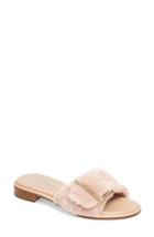 Women's Stuart Weitzman Fuzzywuz Genuine Shearling Slide Sandal .5 M - Beige
