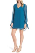 Women's Halogen Tie-sleeve Shift Dress, Size - Blue/green