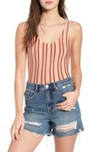 Women's Obey Both Sides Stripe Bodysuit - Orange