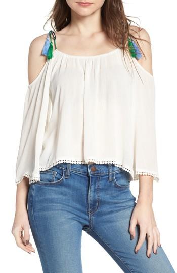 Women's Cupcakes And Cashmere Bettie Cold Shoulder Blouse, Size - Ivory