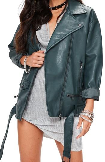Women's Missguided Faux Leather Biker Jacket
