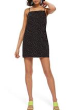 Women's Topshop Square Neck Polka Dot Dress Us (fits Like 0) - Black