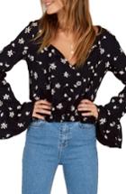 Women's Amuse Society Flirty Eyes Bell Sleeve Blouse - Black
