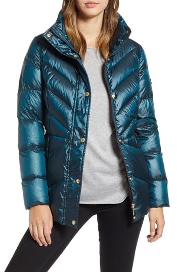 Women's Sam Edelman Funnel Neck Down Jacket - Green