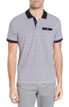 Men's Ted Baker London Sloughi Trim Fit Stretch Polo Shirt (l) - Blue