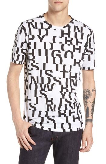 Men's Hugo Dyrics Letter Graphic T-shirt - White