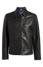 Men's Cole Haan Regular Fit Leather Jacket, Size - Black