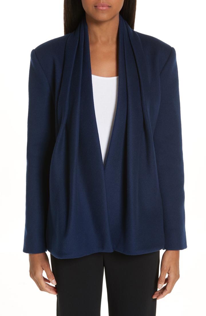 Women's Brandon Maxwell Drape Collar Wool & Cashmere Jacket