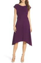 Women's Julia Jordan Ruched Stretch Crepe Fit & Flare Dress - Purple