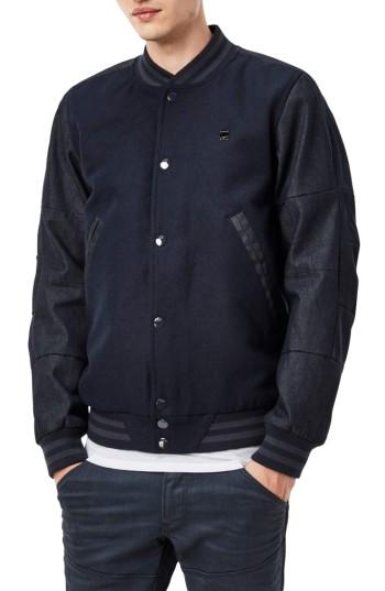 Men's G-star Raw Rackam Wool Bomber Jacket - Blue