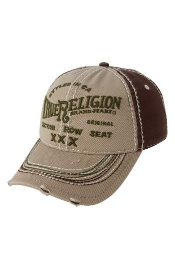 Men's True Religion Brand Jeans 'triple X' Baseball Cap - Beige