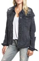 Women's True Religion Danni Destroyed Denim Jacket - Black