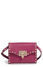 Valentino Small Rockstud Leather Shoulder Bag - Pink