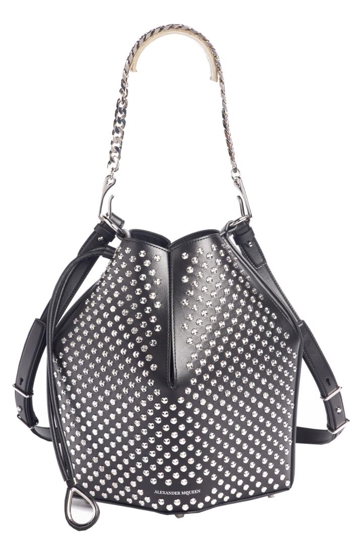 Alexander Mcqueen Studded Leather Bucket Bag -