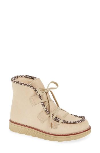 Women's Royal Canadian Kwantlen Waterproof Genuine Calf Hair Snow Bootie M - Beige