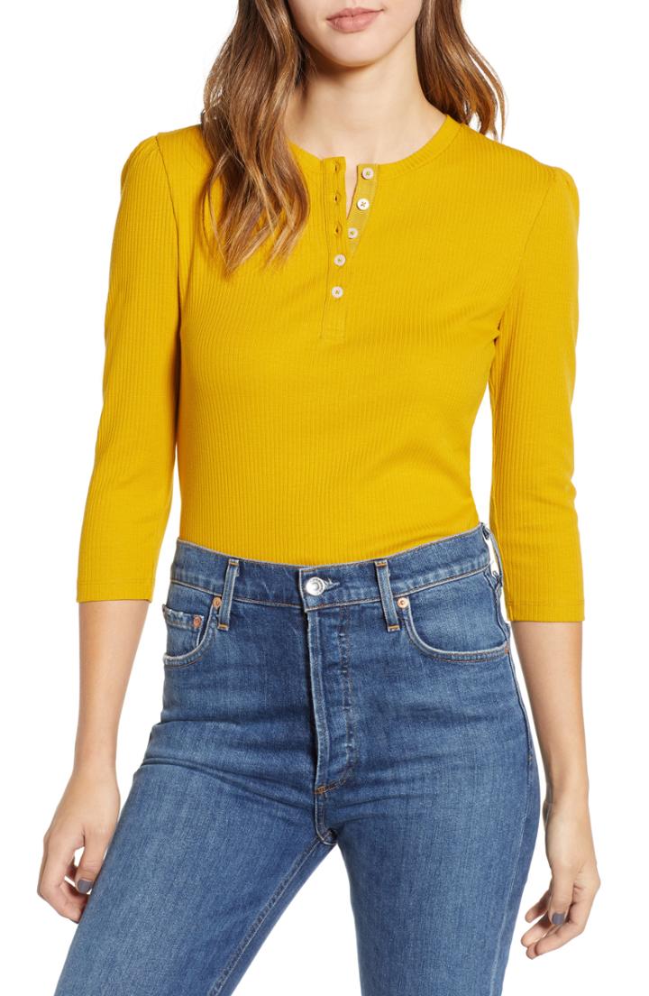 Women's 1901 Rib Knit Henley - Metallic