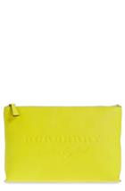 Burberry Duncan Leather Zip Pouch - Yellow