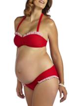 Women's Pez D'or 'montego Bay' Ruffle Maternity Bikini - Red