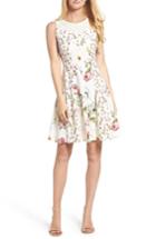 Women's Gabby Skye Floral Fit & Flare Dress - Ivory