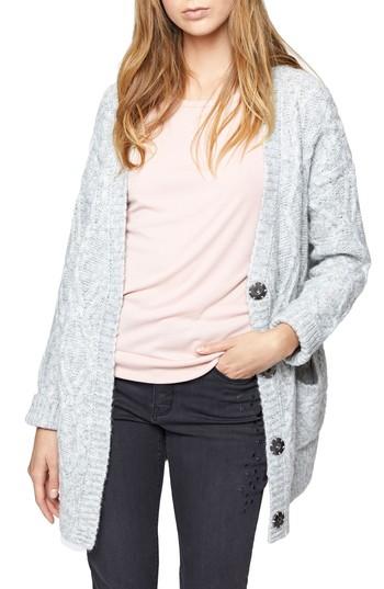 Petite Women's Sanctuary Urban Knit Cardigan, Size P - Grey